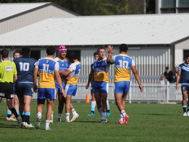 Pictured is The Peter Mulholland Cup at Ringrose Park, Wentworthville today. Patrician Brothers Blacktown v Matraville SHS. Picture: Tim Hunter.