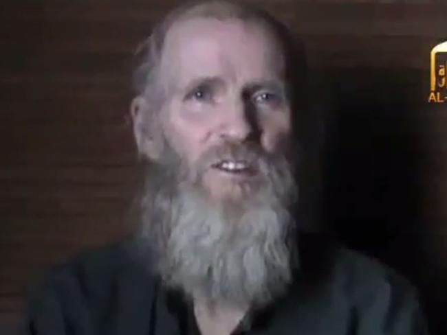 Kevin King in a video released by the Taliban in January 2017. Picture: Supplied