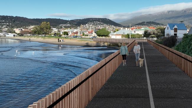 A new vision for the Battery Point walkway, created by Jim Gandy and David Hook. Picture: Supplied