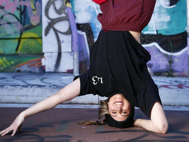 DAILY TELEGRAPH - 8/12/20Rachael Gun aka "Bgirl Raygun" pictured breaking at St Peters today after the announcement that break dancing or "breaking" will be an Olympic sport in 2024. Picture: Sam Ruttyn