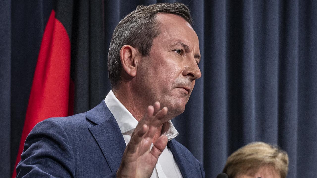 Mark McGowan announced the tough measures on Wednesday. Picture: NCA NewsWire / Tony McDonough