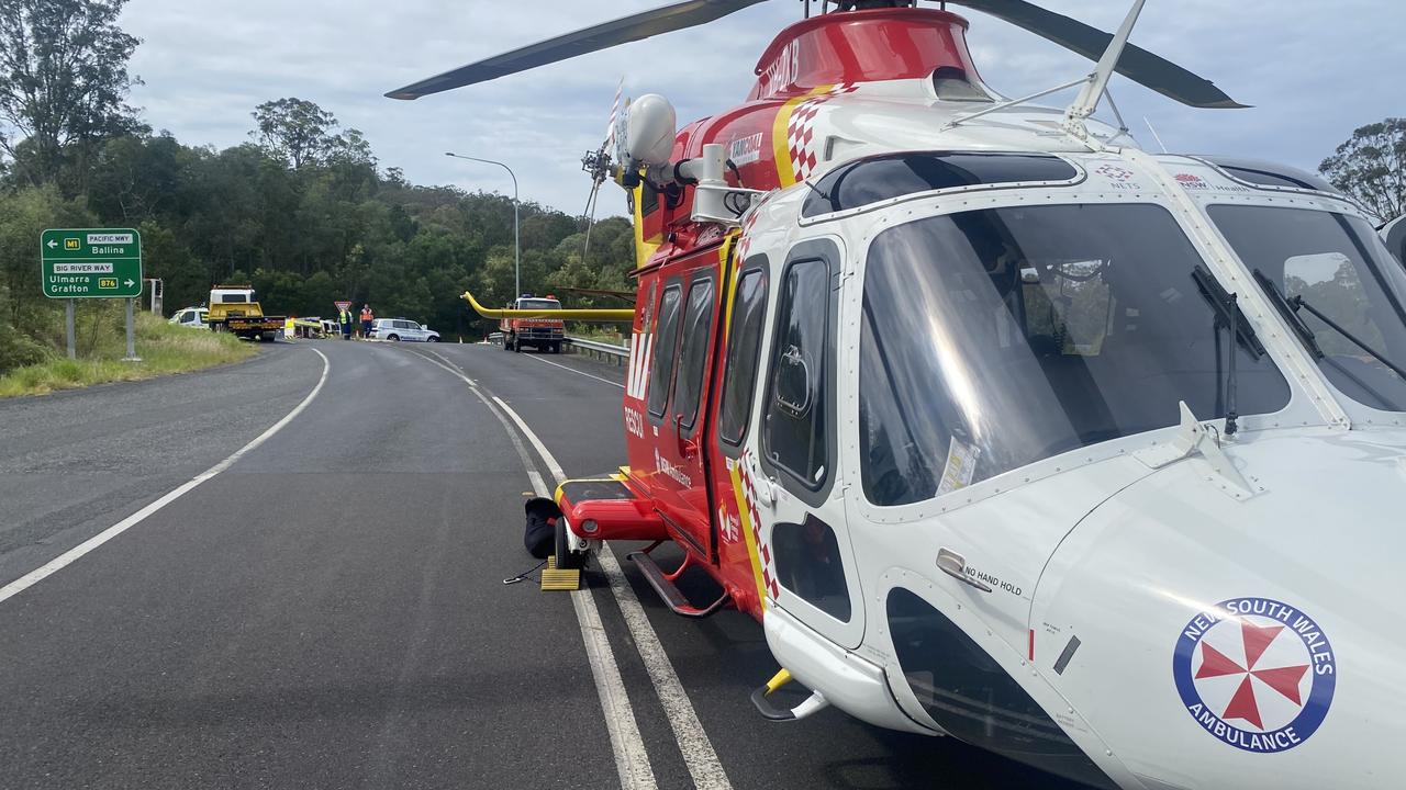 Rescue helicopter called in after motorcycle crash near QLD border