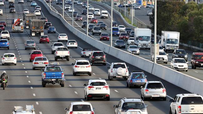 A two-vehicle crash has caused major congestion on the Pacific Motorway on the Gold Coast. Picture: Nigel Hallett