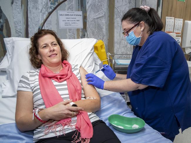 BRISBANE, AUSTRALIA - NewsWire Photos JULY 13, 2020: Dosing begins in first human trial of UQ COVID-19 vaccine: The next critical phase for The University of Queensland’s COVID-19 vaccine is underway – with the research effort moving out of the lab and into human trials. Healthy adult volunteers have received the first dose of the vaccine at the Brisbane clinic of phase 1 clinical trials specialist, Nucleus Network. Picture: NCA NewsWire / Supplied