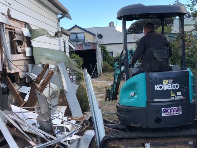 The brothers used an excavator to destroy the family in a ‘senseless rampage’. Picture: Supplied