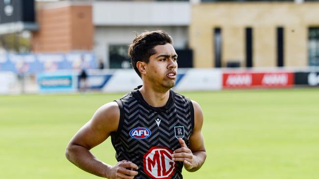 Trent Burgoyne training with the Power in 2021. Picture: Brenton Edwards