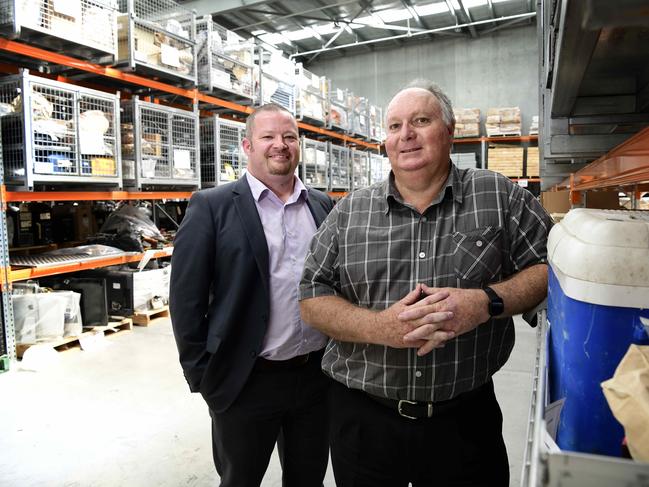 5.3.19-  SAPOL's Stephen Johinke & Mark Lewis at the new SAPOL exhibits complex, located in the southern suburbs of Adelaide. The new complex is  under fire for series of failures. Picture: Bianca De Marchi