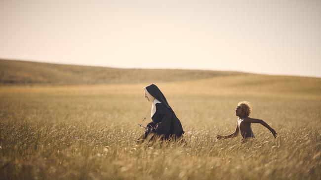 A scene from Warwick Thornton’s film The New Boy, featuring Cate Blanchett and newcomer Aswan Reid