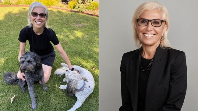 Reserve Bank of Australia board member Elana Rubin AM with her dogs Maggie and Lucy.