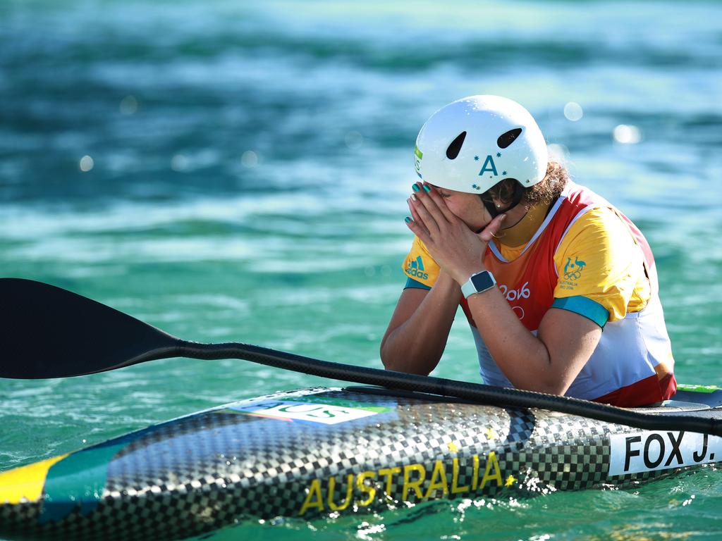 Heartbreak followed for Jessica Fox when a penalty reduced her time to the bronze medal position. Picture: Phil Hillyard