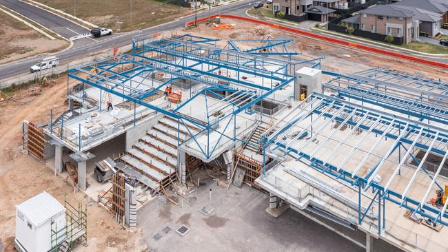 A photo of early construction works at Amity Leppington Campus.