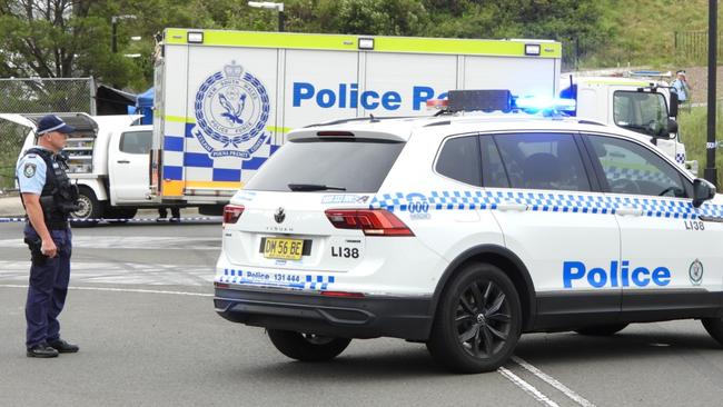 Police on the scene near Shellharbour Junction train station on Tuesday. Picture: Darren Malone