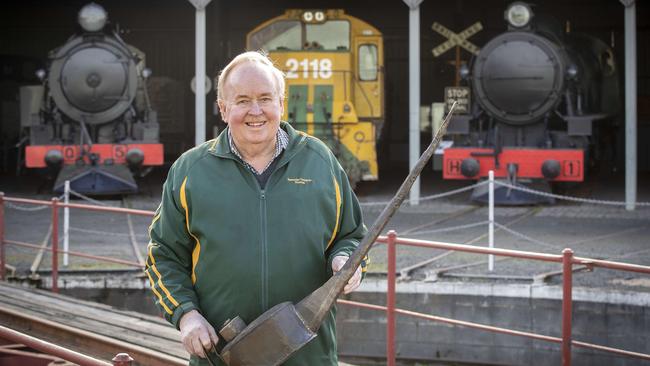 Tasmanian Transport Museum president Rod Prince at Glenorchy. The museum is open on Sundays during the school holidays and will run train rides on July 17. Picture: Chris Kidd