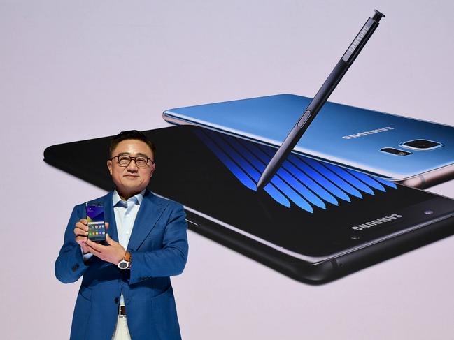 The launch of Samsung's Galaxy Note7 phabet smartphone in New York