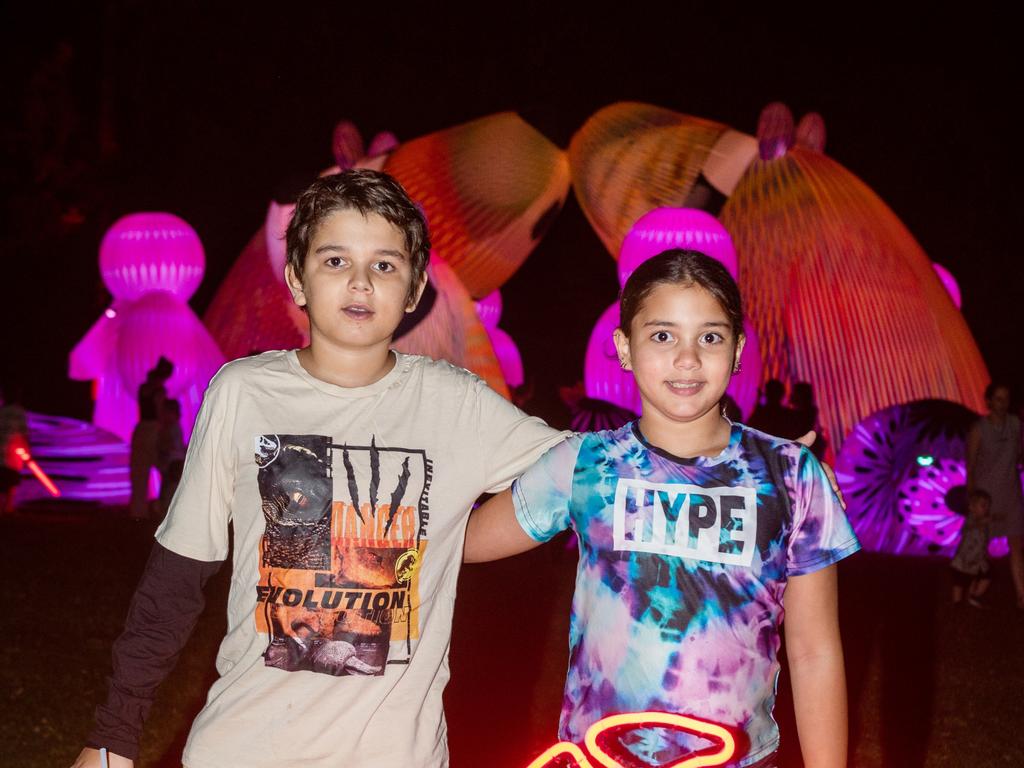 Corey Borg and Koby Borg at Daly Bay Illuminate Queens Park Goldsmith Street, East Mackay Thursday 5 October 2023 Picture:Michaela Harlow