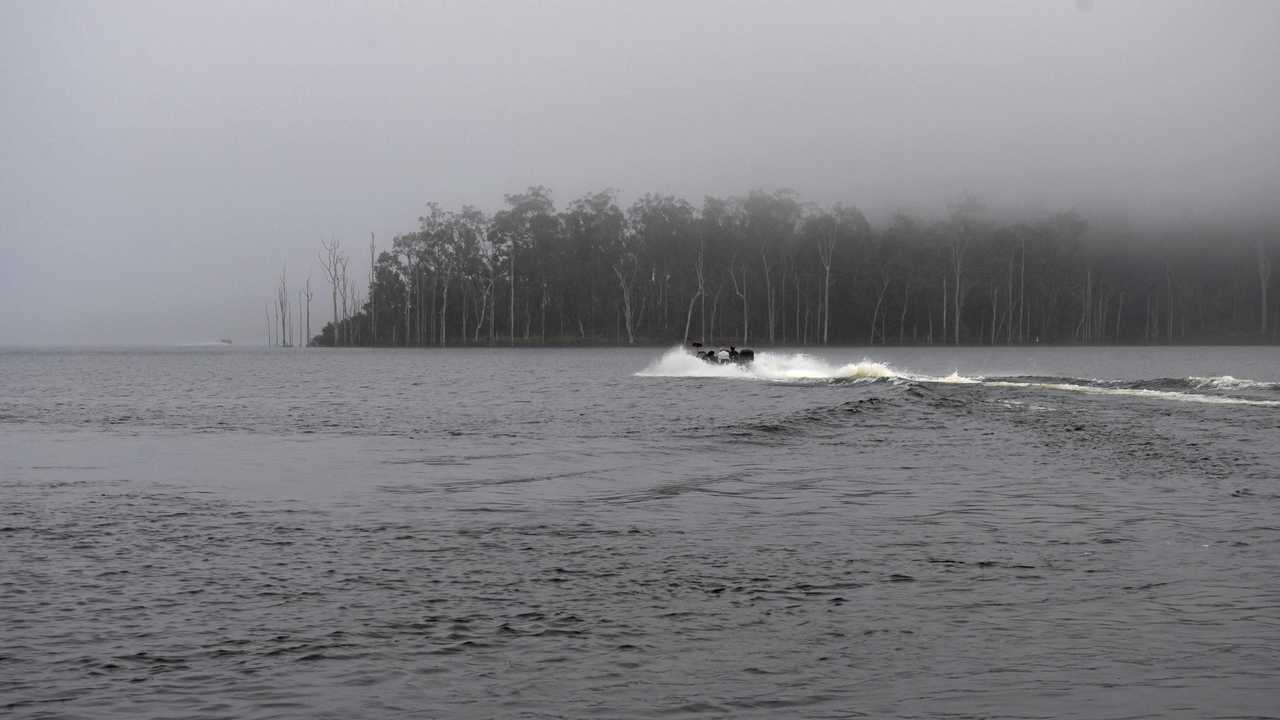 An early start on a misty morning at Lake Borumba. Picture: Arthur Gorrie