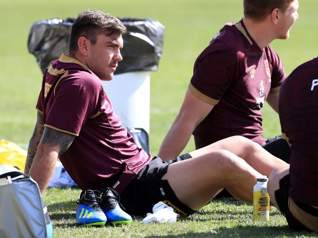 Kyle Feldt during training with the Queensland Origin team at Sanctuary Cove ahead of game 2 in 2018. Pics Adam Head