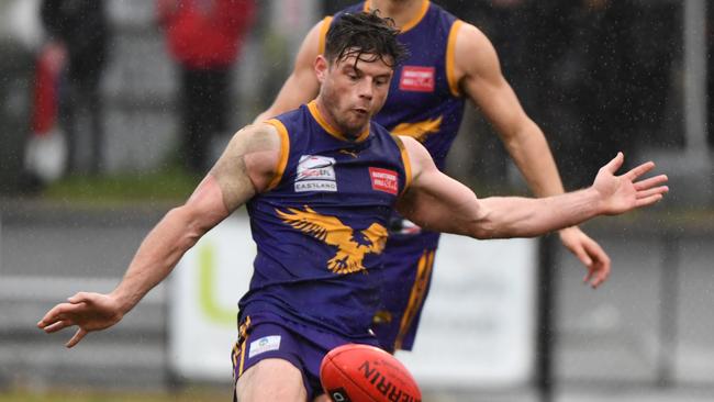 Lachlan Johns of Vermont is seen in action during the EFL Premier division Grand Final, at Bayswater Oval, Melbourne, Saturday, September 21, 2019. Vermont VS Blackburn. (AAP Image/James Ross) NO ARCHIVING