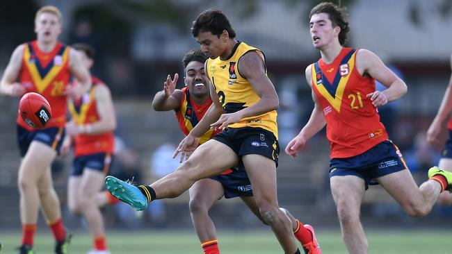 Fremantle NGA member Jesse Motlop has been a standout at multiple levels in 2021. Picture: Mark Brake/AFL Photos