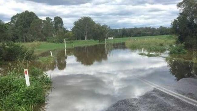 Anderleigh Rd is cut off near the Tin Can Bay end and expected to closed until tomorrow. Picture: Contributed