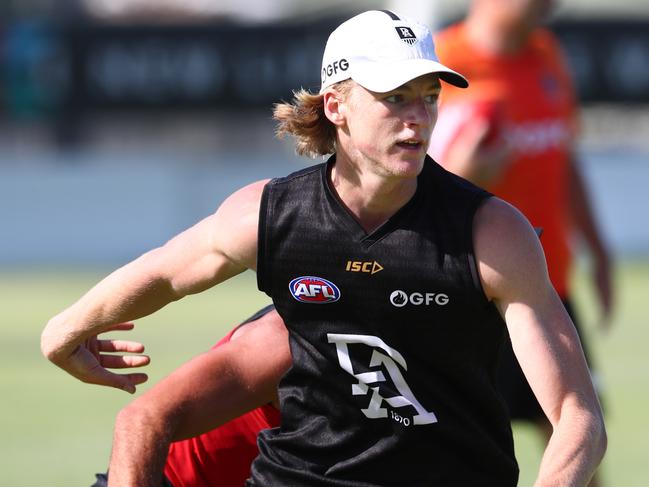 15.1.2020.Port Adelaide AFL open training session at Alberton Oval. Miles Bergman. PIC TAIT SCHMAAL.