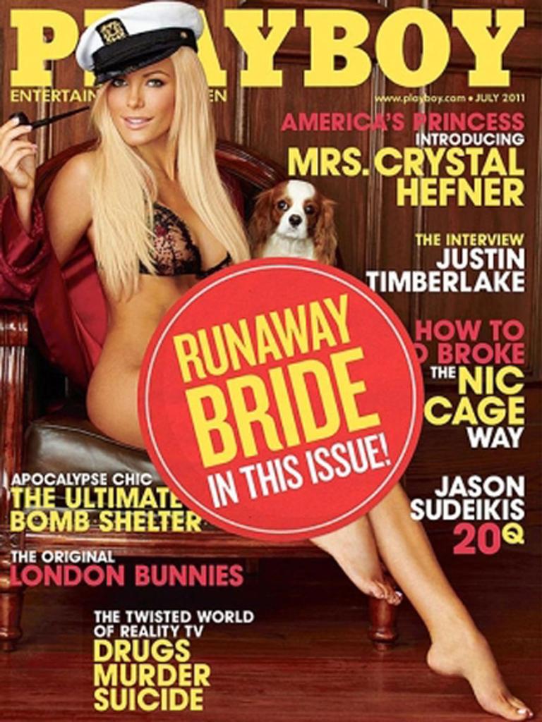 <!DOCTYPE html PUBLIC "-//W3C//DTD HTML 4.0 Transitional//EN" "http://www.w3.org/TR/REC-html40/loose.dtd"><html><body><p>Model, singer and DJ Crystal Hefner became the Playboy runaway bride after leaving Hugh just five days before their scheduled June 2011 wedding. The pair reconciled and married the following year but at the time, in anticipation of the nuptials a special edition featuring Crystal on the cover had to be rebranded with a sticker.</p></body></html>