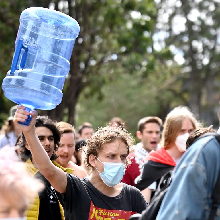 UQ St Lucia campus protest rally as tensions at the university threaten to explode. Picture: John Gass