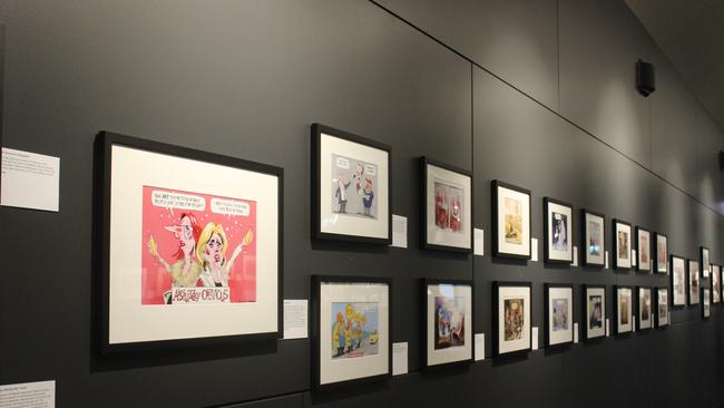 The Bill Leak exhibition kicks is the first to feature in the new gallery space. The National Cartoon Gallery's extension is now open to the public and includes a huge new gallery space, theatre and cafe. Photo: Tim Jarrett