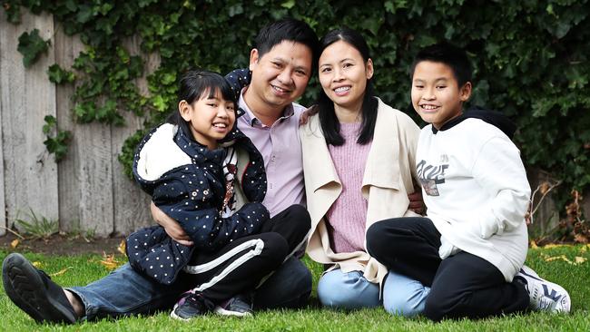 Vietnamese national Jacky Pham, wife Dung Truong and children Sophia, 9 and Henry Pham, 13, of Sandy Bay, will benefit from the rent relief fund. Picture: Zak Simmonds