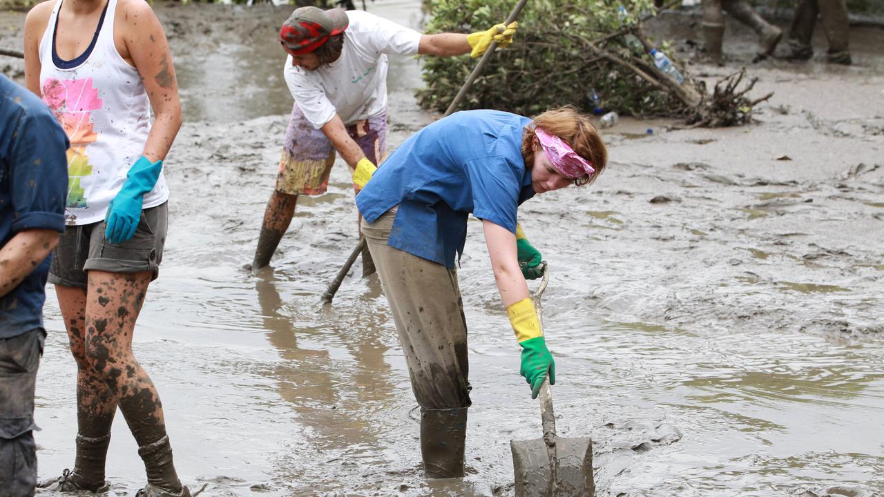 An army of people mucked in to clean out a property at West End.