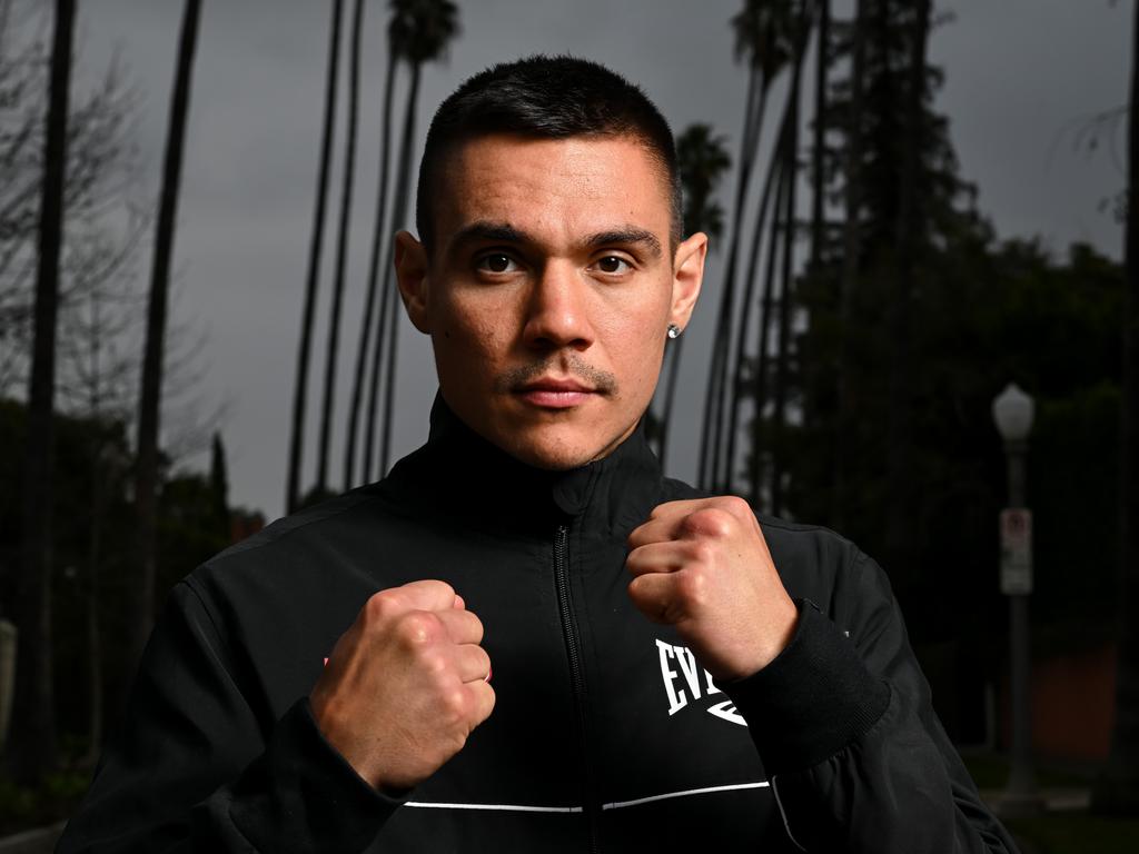 Australian boxing star Tim Tszyu in Los Angeles. Picture: No Limit Boxing