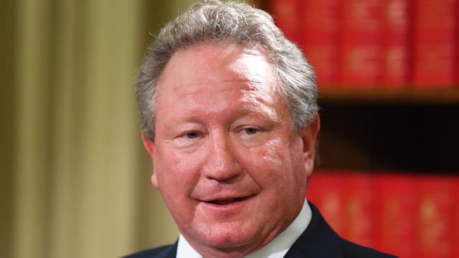 The Minderoo Foundation’s Dr Andrew Forrest. The foundation has made a $4.5m grant to UQ for plastics research. Picture: AAP Image/James Ross.