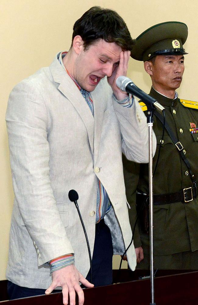 Otto Warmbier, faces a court in North Korea. Picture: AFP