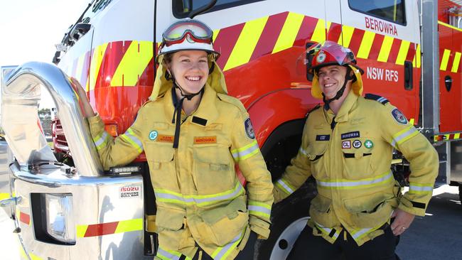 New firefighting equipment is being rolled out to RFS firefighters across the state. Pictured is Kate Rodick (left) and Senior Deputy Captain James Baird. Picture: David Swift