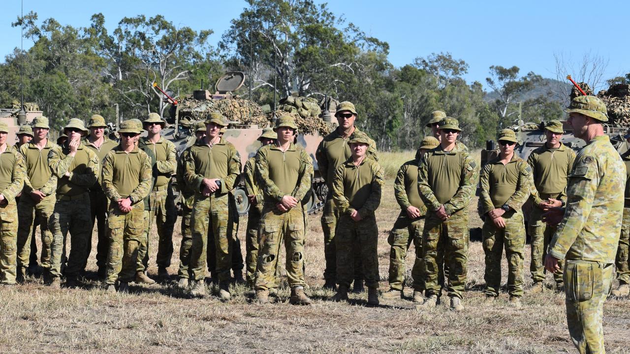 Soldiers at the Shoalwater Bay Training Area for Exercise Diamond Walk 2021.