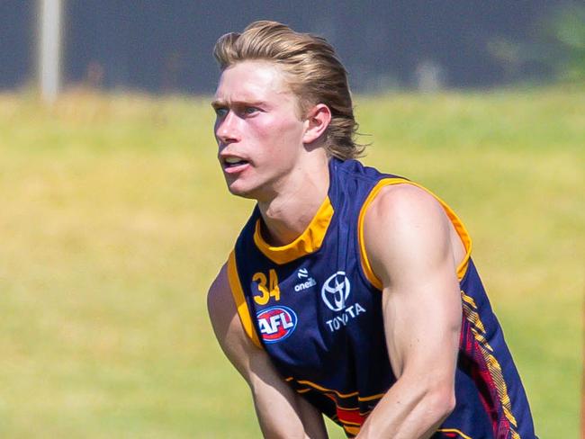 Sid Draper during the Crows' pre-season training session at West Lakes on December 2.  Picture: Adelaide FC/Zac Standish