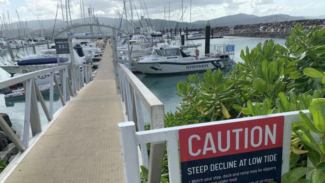 Police investigated the death of a man at Coral Sea Marina aka Abell Point Marina, Airlie Beach, on Tuesday, September 28, 2021. Picture: Kirra Grimes