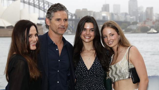 Eric Bana with his wife Rebecca and their daughter Sophia and niece Jasmine Taylor (right). Picture: Jonathan Ng