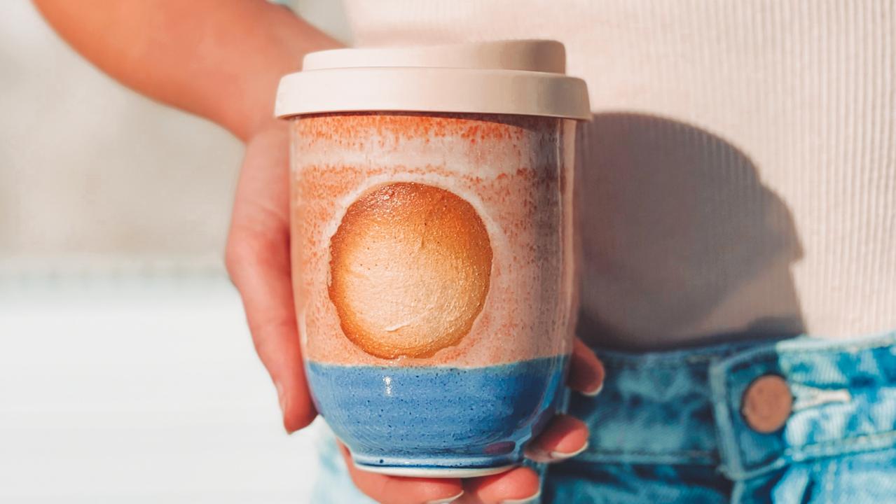 Noosaville-based pottery business, Pottery for the Planet, renowned around the world for its beautiful handmade pottery, has launched Australia's first commercially solar-fired travel cup. Picture: Supplied