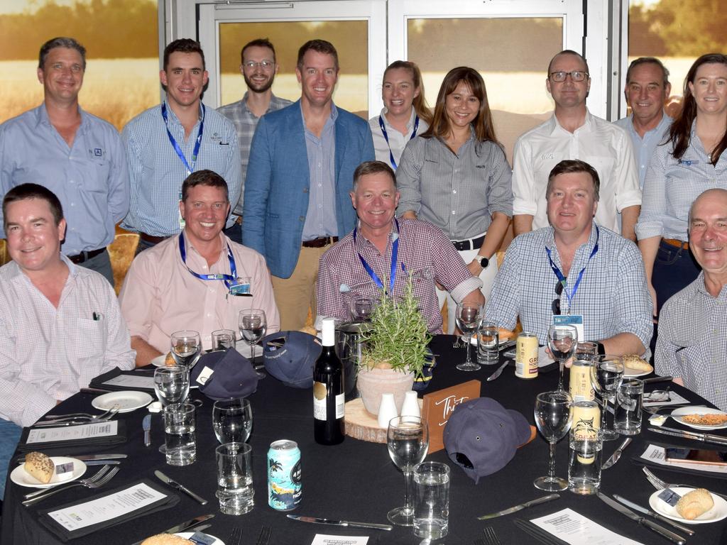 BEEF AUSTRALIA 21: James Carson, Craig Jensen, Brendan Tatt, Ben Waland, Jonathan Freedman, Peter Phelan, Ian McConnel, Ben Carter, Connor Fitzgerald, Natasha Kemp, Jessica Loughland, Andrew Ralph and Maeve Harding of the Australian Agricultural Company at the Main Event Lunch