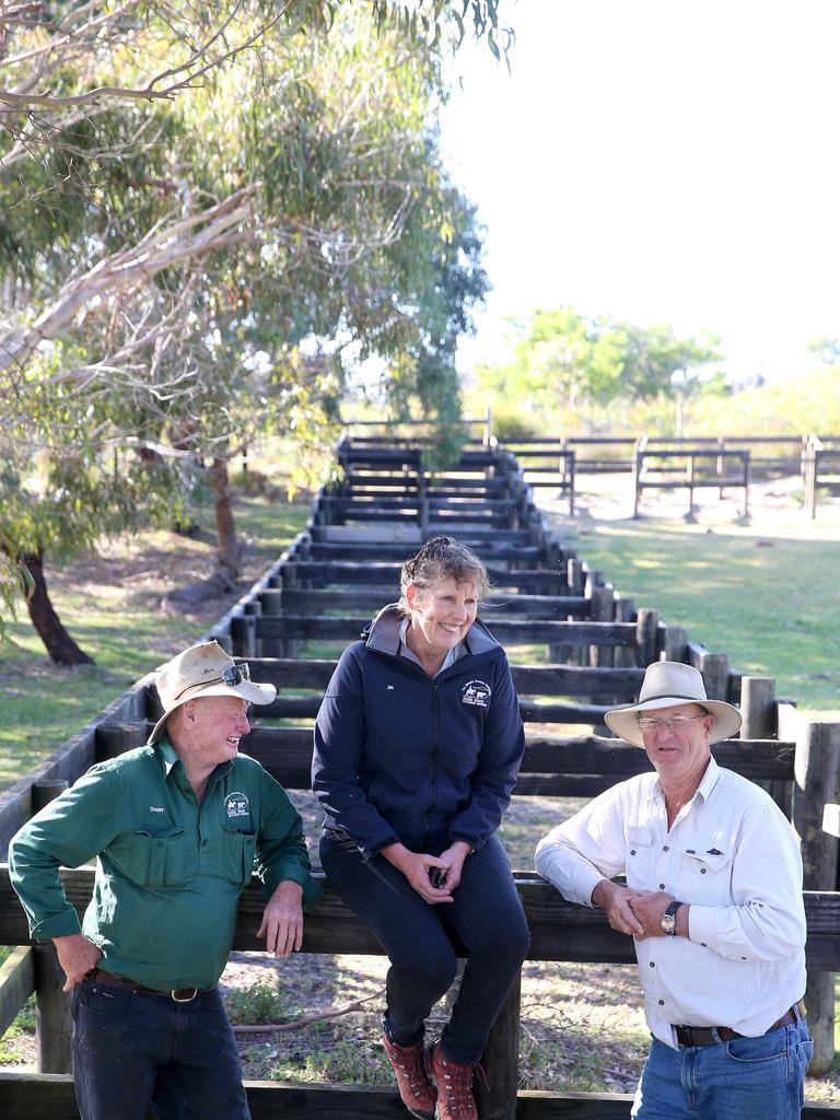 Bruce Chapman, secretary of the Snake Island Cattlemens Association Jen Blandand past president John Giliam. Picture: Andy Rogers