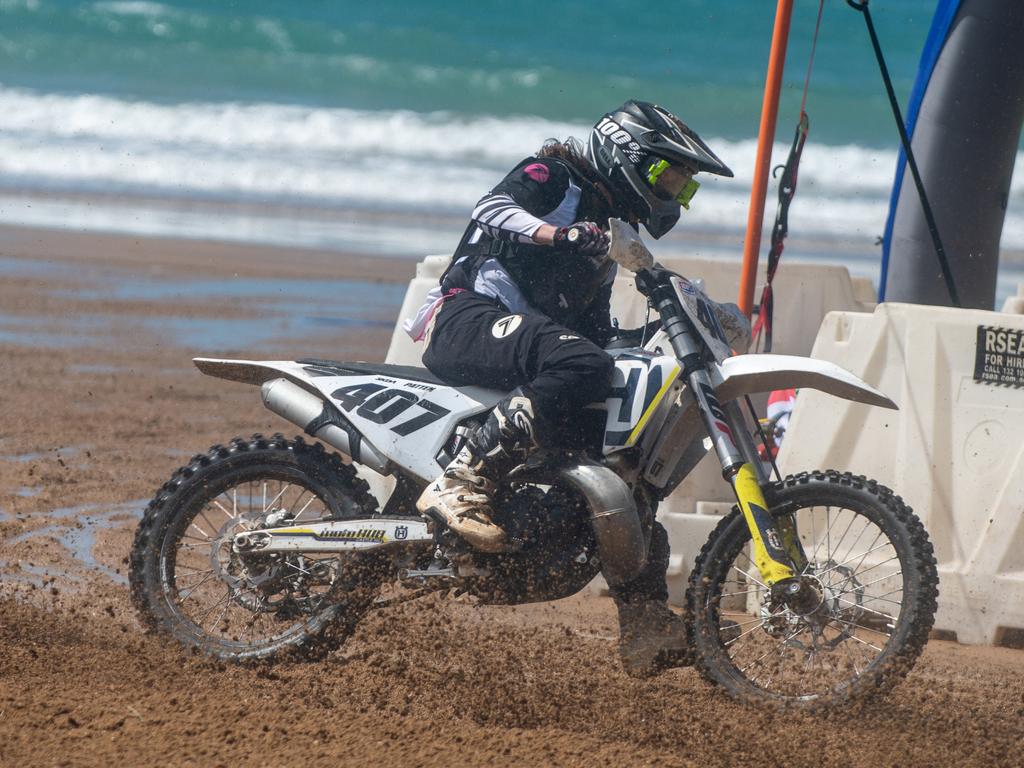 Jai Patten at Motorcycle Beach Races at Grasstree Beach Sunday 27 August 2023 Picture: Michaela Harlow