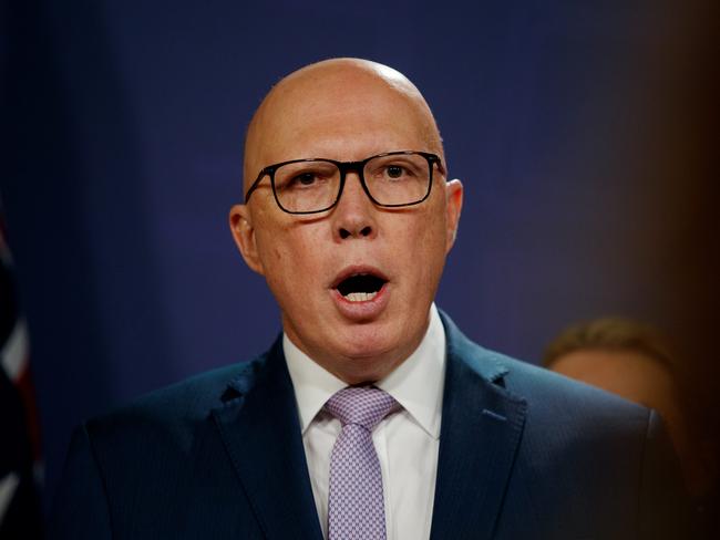 Federal Opposition leader Peter Dutton’s policy will see seven nuclear reactions operating across the country by 2050. Picture: Nikki Short