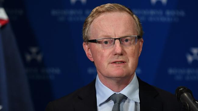 Reserve Bank of Australia Governor Philip Lowe speaks to the media. Picture: AAP.