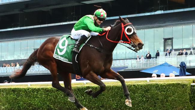 Reece Jones and One Aye sailed down the outside fence to win at Randwick on Saturday. Picture: Getty Images