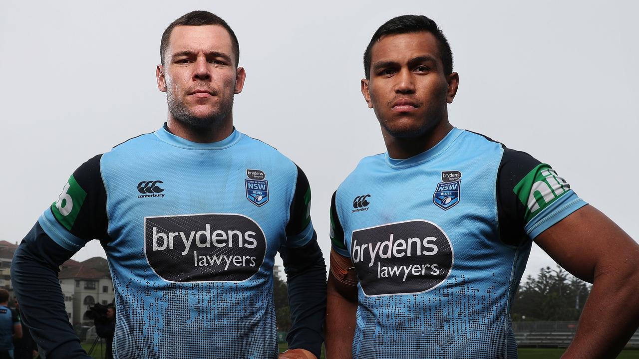 NSW and Knights props David Klemmer and Daniel Saifiti. Picture: Brett Costello