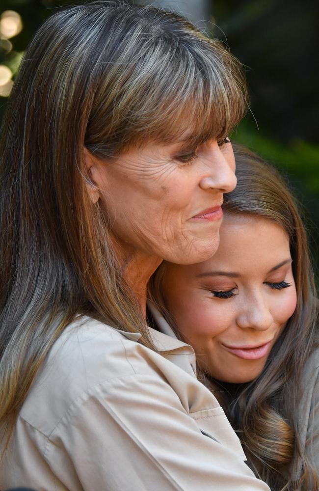 Terri Irwin and Bindi Irwin together at Bindi's 21st birthdayparty at Australia Zoo in 2019. Picture: AAP Image/Darren England