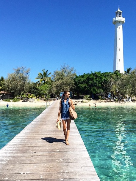 Rachael Finch takes a cruise to Noumea, “Island life. Amedee island, simply stunning. #southpacific.” Picture: Instagram