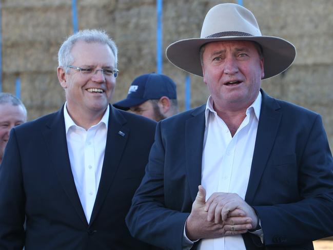 Scott Morrison and Barnaby Joyce. Picture: Kym Smith