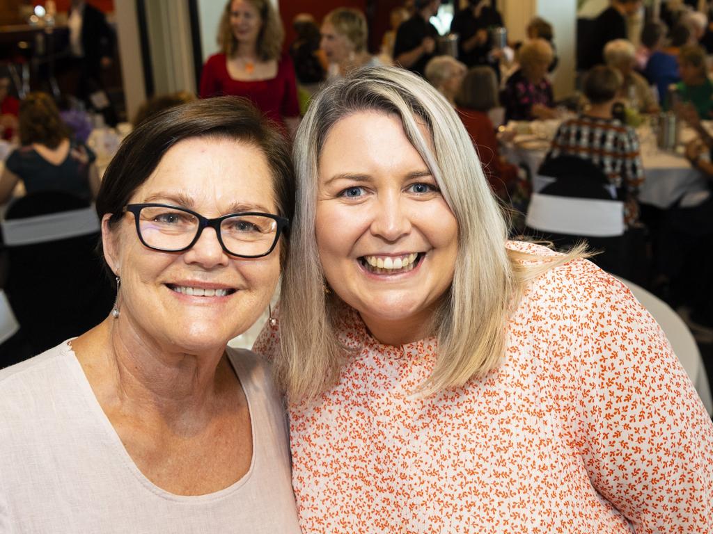 Denise Upton (left) and Hannah Johnson at the International Women's Day luncheon presented by Zonta Club of Toowoomba Area at Picnic Point, Friday, March 4, 2022. Picture: Kevin Farmer